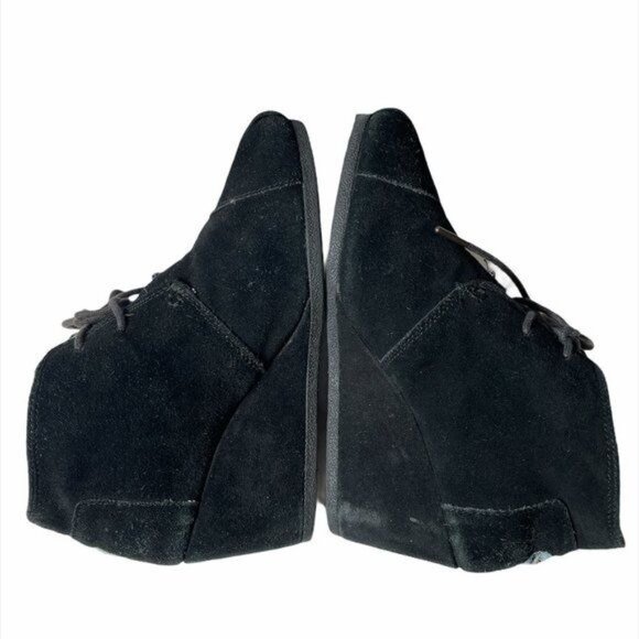 TOMS Desert Wedge Black Suede-Like Booties Size 8.5 - 300513 - Picture 6 of 8